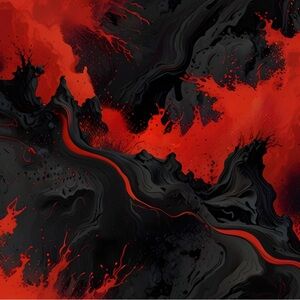 Abstract red waves HD metal wall art print 4 x 6 inches